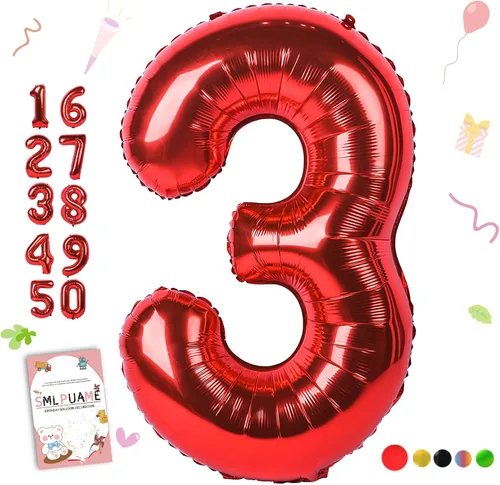Vista 80 de Globos grandes de 40 pulgadas de números del 0 al 9, globos numéricos para decoración de fiesta de cumpleaños, globos de helio de aluminio