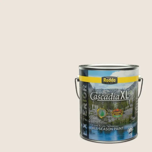 Vista 120 de Rodda Paint CASCADIA XL - Pintura e imprimación satinada para exteriores en uno, cuarto de galón, color blanco