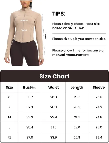 Vista 6 de colorskin Chaquetas de entrenamiento ligeras con cremallera para mujer, para yoga, correr, gimnasio, pista, atlética, con agujeros para el pulgar