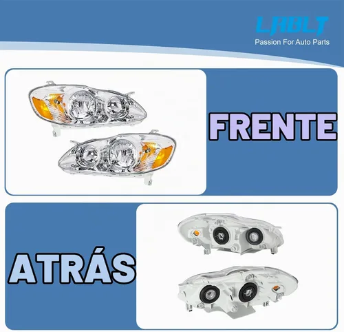 Vista 2 de LABLT Repuesto para faros delanteros Corolla 2003 2004 2005 2006 2007 2008 Par de faros delanteros izquierdo + derecho
