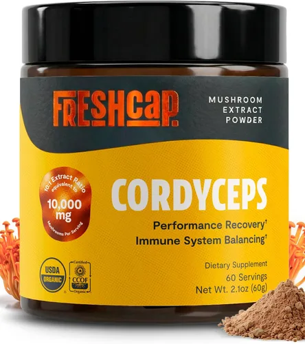 Vista 13 de FreshCap Mushrooms Suplemento de melena de leones en polvo, 14,000 mg, extracto de melena de león, suplemento de hongos para concentración