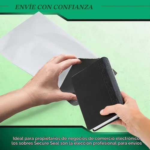 Vista 2 de 100 paquetes de sobres de polietileno Secure Seal blancos - Envío seguro con bolsas de 4x6 - Sobres de polietileno autoadheribles de 2 mil