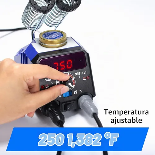 Vista 4 de Kit de Combustión de Madera WEP 939D-VI con Dos Plumas 250-750℃/482-1382℉ Herramienta de Combustión de Madera con Interruptor A/B, 2 Plumas