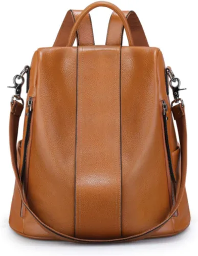 Vista 23 de S-ZONE - Mochila de piel suave para mujer, antirrobo, mediana, bolsa de hombro 2-negro