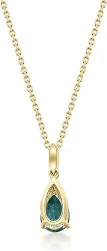Vista 4 de Gin Grace Colgante de esmeralda zambiana natural de oro amarillo de 10 quilates con diamantes naturales para mujer joyería ética auténtica