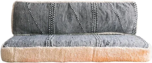 Vista 19 de arabicsofa Sofás de Suelo Coloridos de Estilo Marroquí – Cojines de Suelo Modulares Hechos a Mano (Beige 16, Sofá de Suelo de 4 pies)