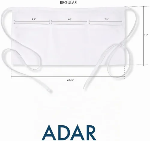 Vista 6 de Adar - Delantal universal para cinturón, paquete de 2 unidades, delantal unisex Negro