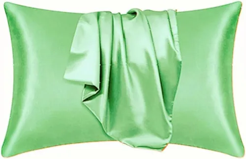 Vista 22 de Juego de 2 fundas de almohada de seda satinada de lujo para cabello y piel, fundas de almohada de satén con cierre de cremallera (estándar