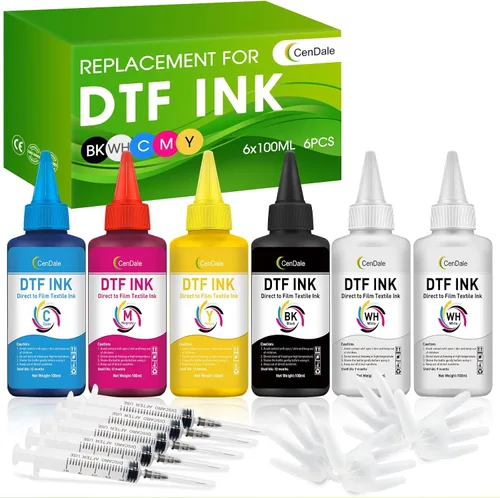 Vista 7 de CenDale Tinta DTF Prémium 3000ML - Tinta de transferencia DTF para película PET, Tinta DTF recargable para Epson ET-8550, L1800, L800, XP15000