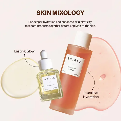 Vista 8 de BEIGIC Treatment Essence - Esencia facial hidratante para una textura de piel radiante y suave con péptidos veganos y niacinamida para piel