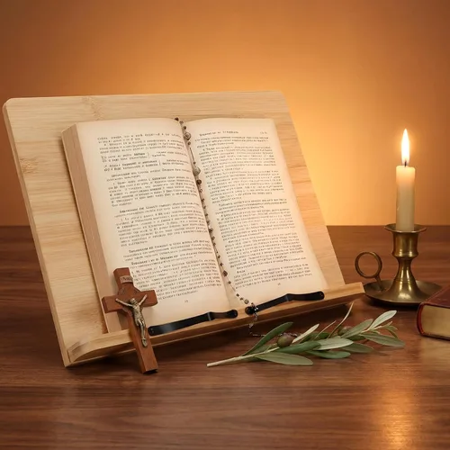 Vista 4 de Geelin Regalo cristiano de bautismo para mujer, soporte grande para la Biblia para el Día de la Madre, para exhibir en casa, soporte ajustable