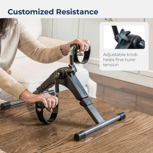 Vista 5 de Drive Medical Pedal para ejercicio plegable de lujo con pantalla electrónica, negro Modelo # RTL10273