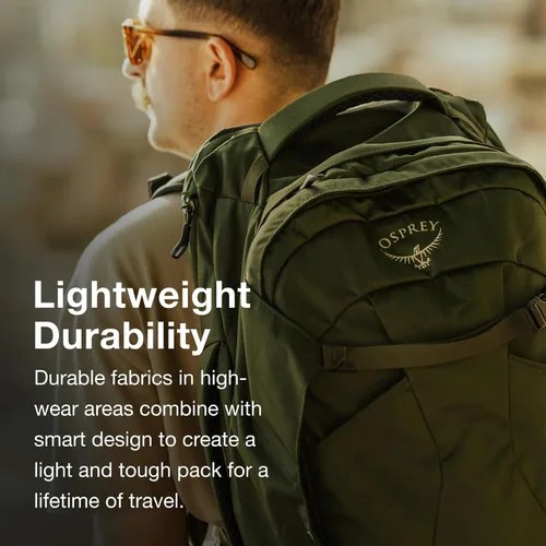 Vista 3 de Osprey Farpoint 40L Mochila de viaje para hombre, azul espacial apagado