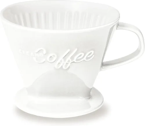 Vista 11 de Creano XXL gotero de café de porcelana azul - cafetera de cono de cerámica - cafetera de café vertida - tamaño del filtro 4 - calidad enorme
