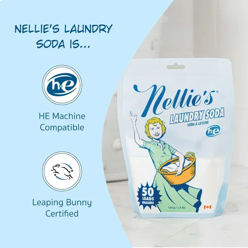 Vista 2 de Nellie 's nls-50, soda de lavandería natural, bolsa de carga de 50