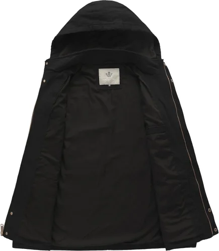 Vista 3 de WenVen Chaqueta casual de algodón de lona con capucha para hombre