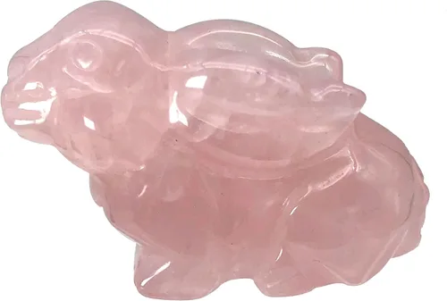 Vista 11 de Estatua de conejo sentado de piedra de sangre natural de África de 2 pulgadas, escultura decorativa de Fengshui para decoración del hogar, cristal