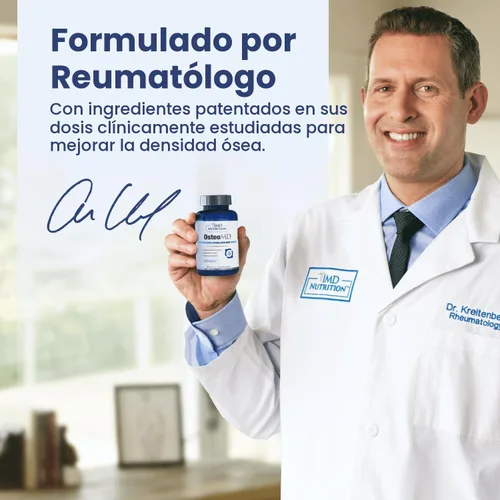 Vista 7 de 1MD OsteoMD para apoyo integral óseo con hidroxiapatita de calcio, vitamina D3 y K2 90 cápsulas