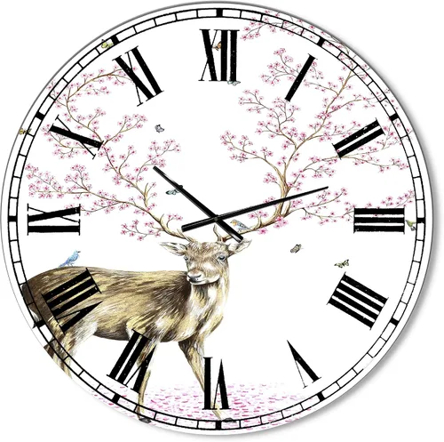 Vista 30 de DesignQ 'Cherry Blossom Days' - Reloj de pared grande para el hogar, dormitorio, baño, oficina, sala de estar