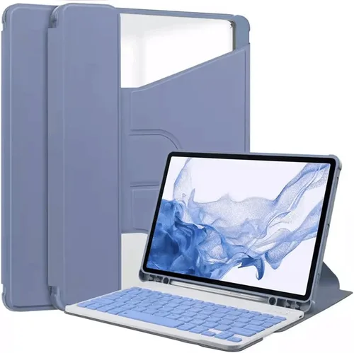 Vista 9 de kaidisen Funda con teclado giratorio 360° para Galaxy Tab S6 Lite de 10.4 pulgadas, soporte vertical, teclado magnético desmontable, funda Azul/claro