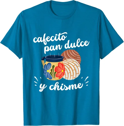 Vista 7 de Camiseta Cafecito Pan Dulce y Chisme Mexican Hispanic Pride Breakfast Negro