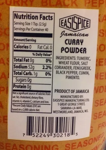 Vista 2 de Karjos Easispice Curry Jamaicano en Polvo - 250g/8.5 oz