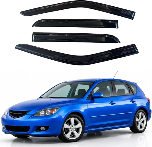 Vista 164 de IG - Visera para ventana para Ford Bronco y F150-F350 1980-1996, deflector lateral tipo cinta adhesiva, resistente, contra lluvia y viento