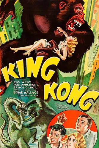 Vista 2 de Póster laminado de King Kong 1933 RKO Studio Retro Vintage Classic Movie Posters Hollywood Poster Dry Erase Wall Art 12x18