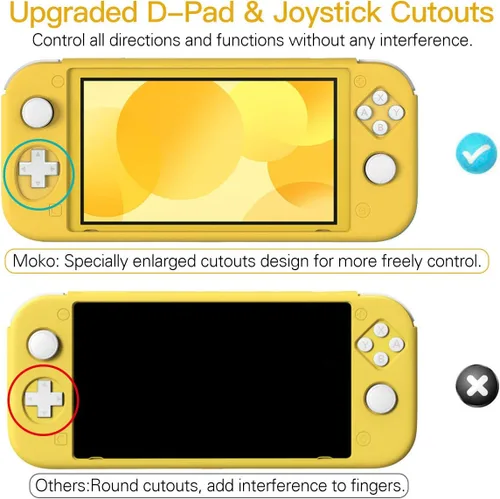 Vista 3 de MoKo - Funda compatible con Nintendo Switch Lite, funda protectora de silicona, funda antiarañazos, con absorción de golpes, antideslizante