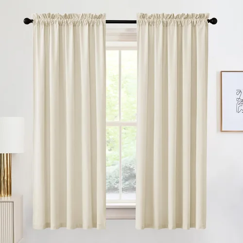 Vista 99 de RYB HOME Cortinas opacas de terciopelo para dormitorio, aislamiento térmico, privacidad, luz solar, bloqueo de calor, cortinas lujosas con bolsillo