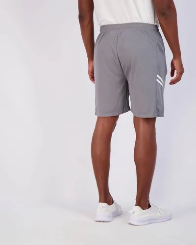 Vista 4 de Paquete de 4 pantalones cortos deportivos de malla de secado rápido para hombre de 7 pulgadas con bolsillos con cremallera y cordón