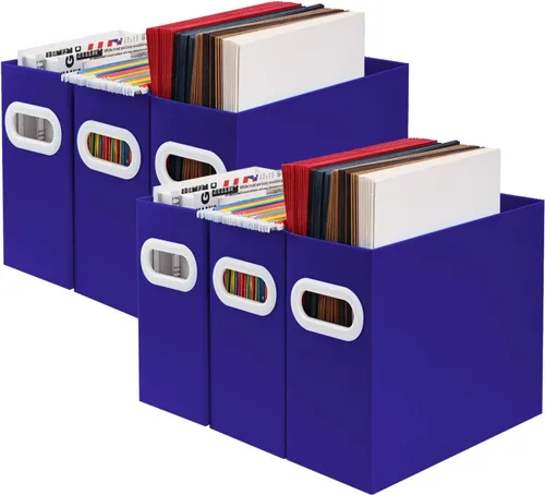 Vista 29 de Organizador de archivos colgante, organizador de carpetas de archivos de cartón para tamaño carta, caja de almacenamiento de documentos