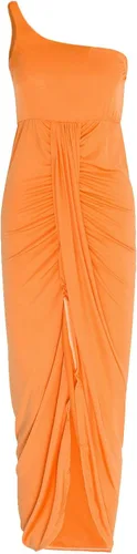 Vista 4 de Vestido de cóctel para mujer, de verano, talla grande, sin tirantes, delgado, sexy, con dobladillo dividido, vestido largo para playa, fiesta, club