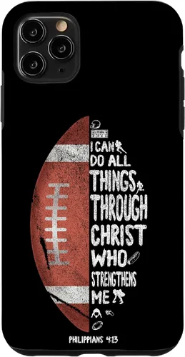 Vista 12 de iPhone 13 I can do all things through Christ Philippians 4:13 - Funda de fútbol