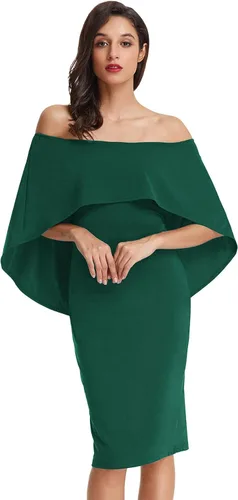 Vista 3 de GRACE KARIN Vestido midi delgado con hombros descubiertos para mujer