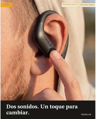Vista 10 de TREBLAB X3 Pro - Auriculares inalámbricos para entrenamiento con ganchos cómodos, Bluetooth 5.3, graves potentes, aislamiento de ruido, 145 horas