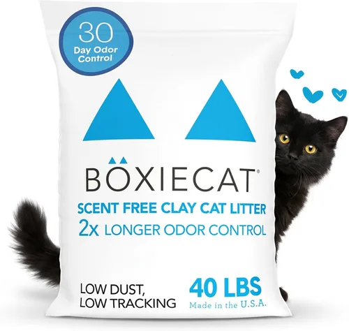 Vista 13 de Boxie® - Arena aglutinante de arcilla extra fuerte con control de olores de 35 días para gatos y gatitos, 16 libras, 99.9% libre de polvo, fórmula