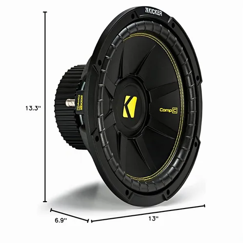 Vista 8 de KICKER CWCS124 CompC 12" Subwoofer Bobina de voz única 4-Ohm