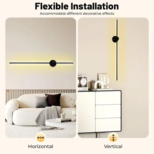 Vista 8 de Lámpara de pared LED moderna de 39 pulgadas y 20 W de largo, impermeable, IP65, blanco cálido, tira larga, apliques de montaje en pared, para sala