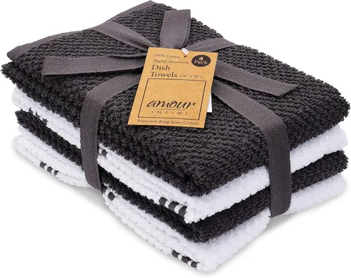Vista 32 de Amour Infini paños de cocina y repasadores, 100 % algodón, muy absorbentes, se pueden lavar a máquina