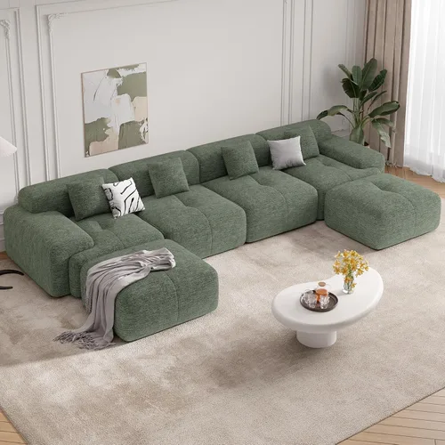 Vista 11 de Sofá biplaza Cloud de 85 pulgadas en una caja, moderno sofá pequeño no requiere montaje, cómodos sillones de asiento profundo sin estructura