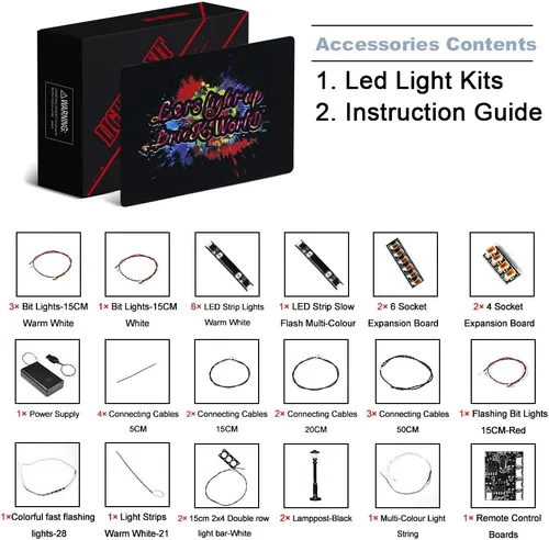 Vista 5 de BrickBling Luz LED - Compatible con Lego 10308, idea de regalo - Versión de control remoto