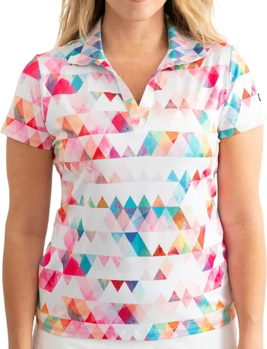 Vista 28 de YATTA GOLF Polo de golf prémium para mujer, ligero, de secado rápido, resistente a las arrugas y absorbe la humedad Aloha Sunrise