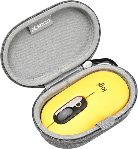 Vista 8 de RLSOCO Funda de transporte para Logitech Pebble Mouse 2 M350s Slim/POP/Pebble Bluetooth Ratón inalámbrico con llavero - Negro (solo funda)