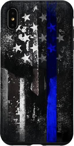 Vista 11 de Trump Police USA Flag Skull Thin Blue Line Support Case for iPhone 17