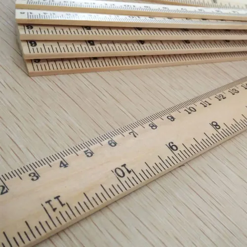 Vista 6 de Paquete de 20 reglas de madera para estudiantes, 2 escalas de 12 pulgadas, regla escolar de oficina, regla de madera precisa de doble cara