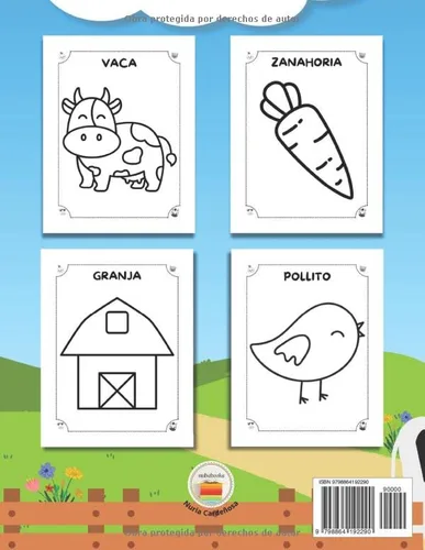 Vista 2 de Mi Primer Libro Colorear La Granja De 2 a 5 años. Más de 40 Imágenes Sencillas y Divertidas sobre la Granja, los Animales y el Huerto donde podrá