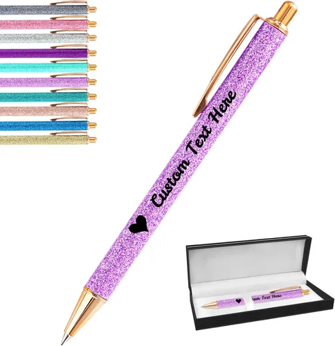 Vista 90 de Aolun 10 bolígrafos personalizados con nombre, bolígrafo retráctil con mensaje de texto para mujeres, enfermeras, escritura, cumpleaños, graduación