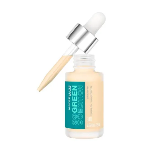 Vista 9 de Maybelline Green Edition Superdrop - Base de maquillaje de base de aceite tintado, base de cobertura natural ajustable formulada con aceite de 95