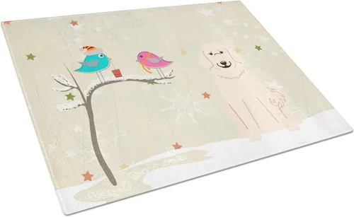 Vista 53 de Caroline's Treasures BB2513LCB - Tabla de cortar de vidrio con texto en inglés "Christmas Presents between Friends" Airedale Terrier - Tabla
